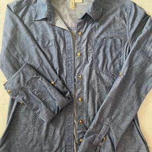 Soft denim button up